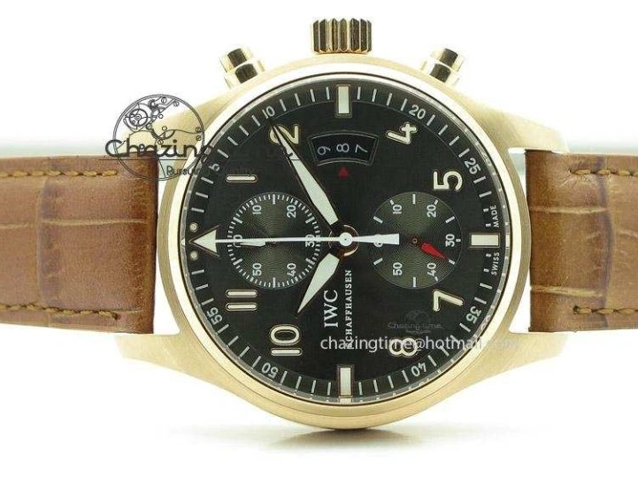 MIROTIME 0512 Youthful Pilot Chrono RG 3878 Gray Dial on Light Brown Leather Strap A 7394